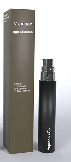 Vapeson eGo Batteri 650mAh (Svart)