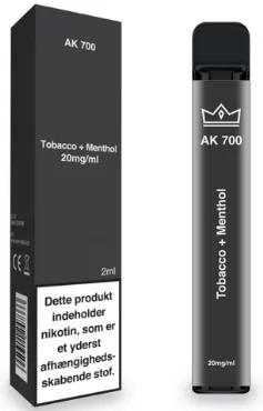 AK 700 - Tobacco+Menthol engangs e-cig